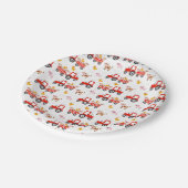 Trekker met landbouwhuisdieren papieren bordje (Gekanteld)