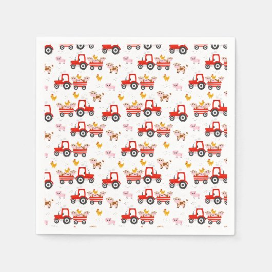 Trekker met landbouwhuisdieren servet (Voorkant)