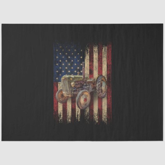 Trekker met patriottische tractor American Flag Tr Tissuepapier (Voorkant)