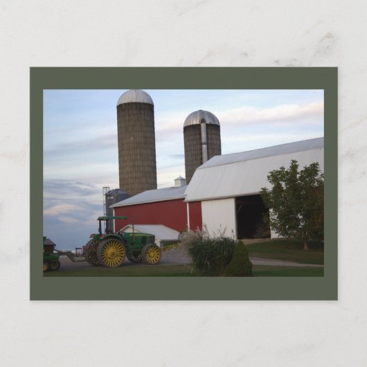 Trekker op Boerderij Briefkaart (Voorkant)