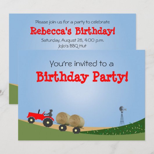 Trekker op de uitnodiging van de partij van het Bo (Voorkant / Achterkant)