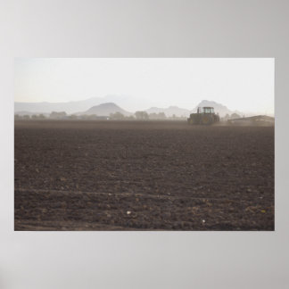 Trekker op het veld poster