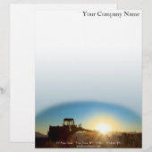 Trekker op zonsopgang op een blauwe achtergrond va custom briefhoofd (Voorkant / Achterkant)