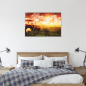 Trekker ploegen olieverfschilderij print verpakt (Insitu (Slaapkamer))