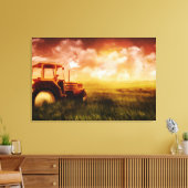 Trekker ploegen olieverfschilderij print verpakt (Insitu (Woonkamer))