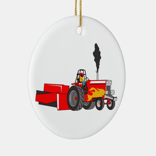 Trekker Pulling Keramisch Ornament (Rechts)