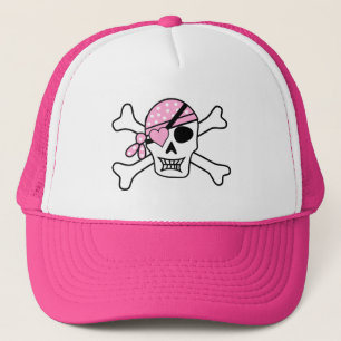 Trekker/schedel met kruisbeenderen en hart trucker pet