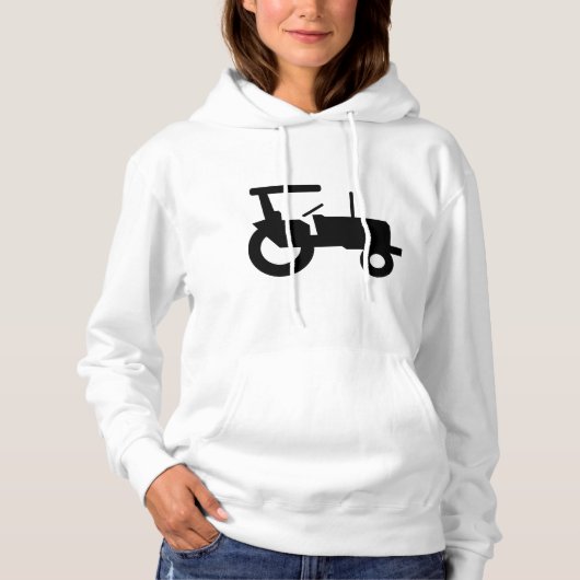  trekker silhouet Boerderij Apparatuur Icon Hoodie (Voorkant)