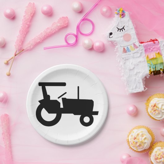  trekker silhouet Boerderij Apparatuur Icon Papieren Bordje (Feest)