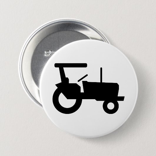  trekker silhouet Boerderij Apparatuur Icon Ronde Button 7,6 Cm (Voorkant /achterkant)