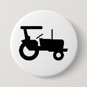  trekker silhouet Boerderij Apparatuur Icon Ronde Button 7,6 Cm (Voorkant)