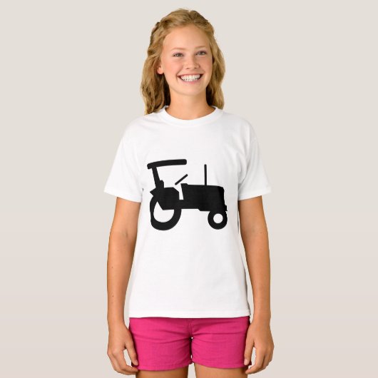  trekker silhouet Boerderij Apparatuur Icon T-shirt (Voorkant volledig)