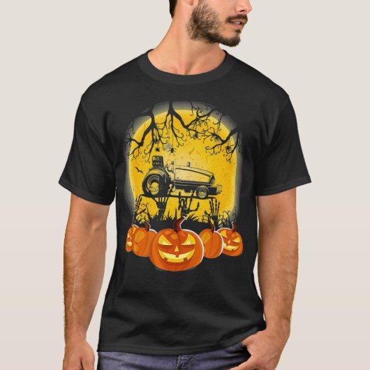 Trekker trekken pompoen Halloween T-shirt (Voorkant)