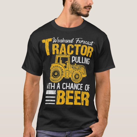 Trekker Trekken Weekend Forecast Tractor Bier GIF T-shirt (Voorkant)
