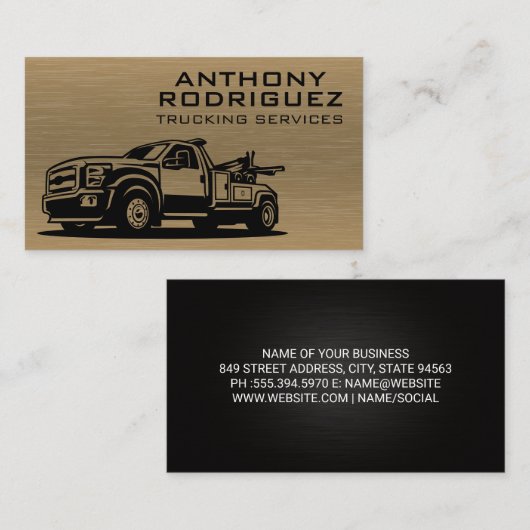 Trekker voertuig | Metalen achtergrond Visitekaartje (Voorkant / Achterkant)