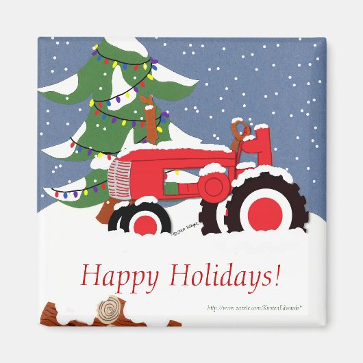 Trekker voor Kerstmis Magneet (Voorkant)