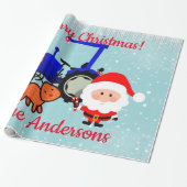 Trekker voor snelle Kerstmis, rendieren en Boerder Cadeaupapier (Uitgerold)