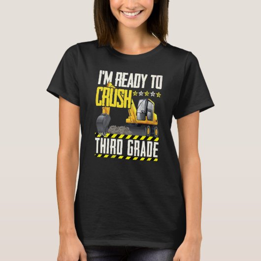Trekkerconstructievoertuig klaar om de derde te ve t-shirt (Voorkant)