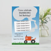 Trekkerfotouitnodiging: Red Tractor Kaart (Staand voorkant)