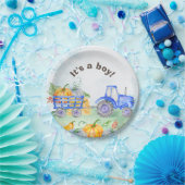 Trekkerpompoenblauw waterverf bord (Feest)