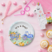 Trekkerpompoenblauw waterverf bord (Feest)