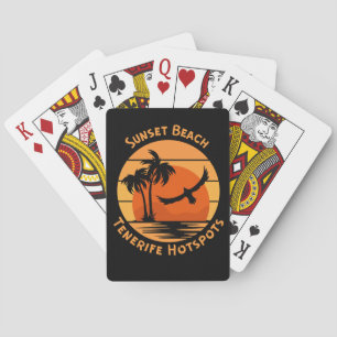 Trekkerretro-opspeelkaarten voor Tenerife strand Pokerkaarten