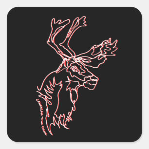 Trekkers met carbiopvormig ontwerp vierkante sticker
