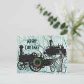 Trekkers van het Boerderij van de stoommotor Tract Feestdagenkaart (Staand voorkant)