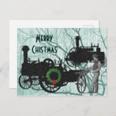 Trekkers van het Boerderij van de stoommotor Tract Feestdagenkaart (Voorkant / Achterkant)