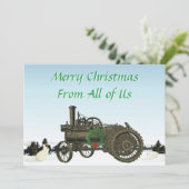 Trekkers van het Boerderij van de stoommotor Tract Feestdagenkaart (Staand voorkant)
