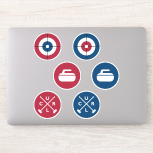 Trekkers voor vinylvlokken - rood/blauw sticker