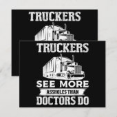 Trekkers zien meer grappige vrachtwagenchauffeursc save the date (Voorkant / Achterkant)