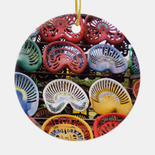 Trekkerstoelen op het Show van de trekker Keramisch Ornament