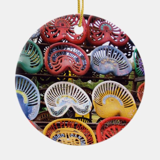 Trekkerstoelen op het Show van de trekker Keramisch Ornament (Voorkant)