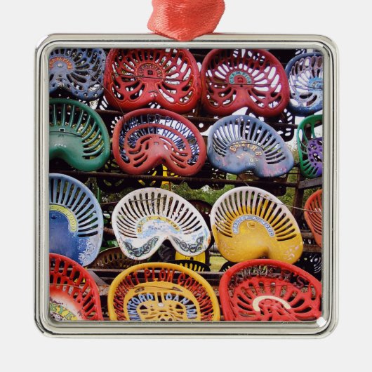 Trekkerstoelen op het Show van de trekker Metalen Ornament (Voorkant)