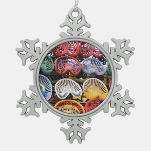 Trekkerstoelen op het Show van de trekker Tin Sneeuwvlok Ornament
