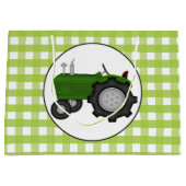 Trekkertas met groene gingham-stijl voor land large cadeautasje (Voorkant)