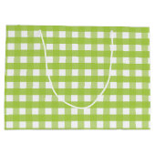Trekkertas met groene gingham-stijl voor land large cadeautasje (Achterkant)