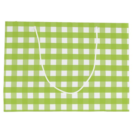 Trekkertas met groene gingham-stijl voor land large cadeautasje (Achterkant)