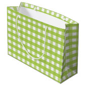 Trekkertas met groene gingham-stijl voor land large cadeautasje (Achterkant Gekanteld)
