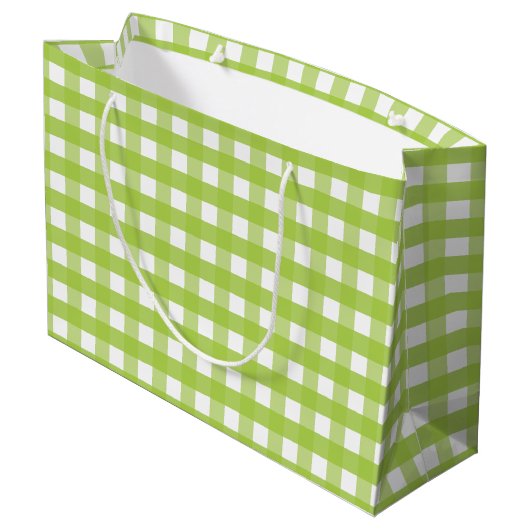 Trekkertas met groene gingham-stijl voor land large cadeautasje (Achterkant Gekanteld)