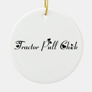 Trekkertrekkers met trekkerkuikens met versnelling keramisch ornament