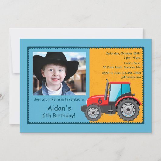 Trekkervoertuig — Fotouitnodiging Kaart (Voorkant)