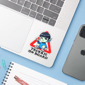 Trekkie on board sticker (Laptop met iPhone)