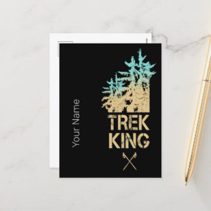 Trekking and Hiking Outdoor Forest Design Feestdagenkaart