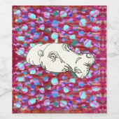 Treklabel van hippo-lijn bevestigen wijn etiket (Enkel label)