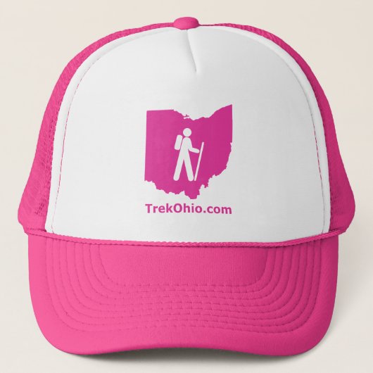 TrekOhio Trucker Hat, Hot Pink Pet (Voorkant)