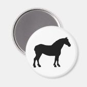 Trekpaard (zwart) magneet (Voorkant / Achterkant)