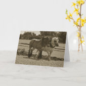 Trekpaarden ploegen verjaardag kaart (Gele Bloem)