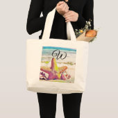  trekroze gele sterren grote tote bag (Voorkant (product))